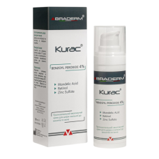 Активний протизапальний крем з бензоїл пероксидом 4% Kurac cream benzoyl peroxide 4%, Braderm, Італія