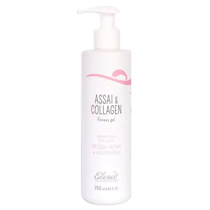 Фітнес-гель для душу "Ягоди асаї й колаген", Assai & Collagen Fitness Gel, Elenis, Україна