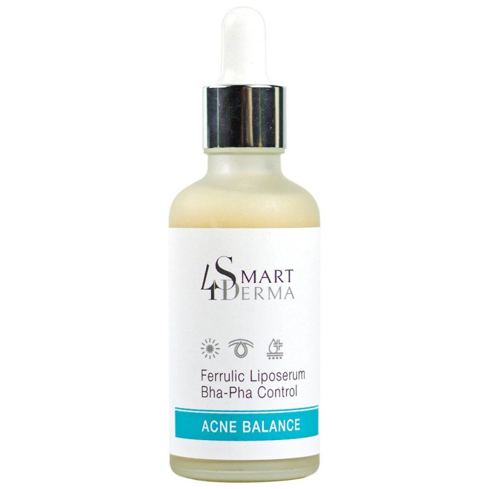 Ліпосомальна сироватка з феруловою кислотою, Ferrulic Liposerum Bha-Pha Control, Acne Balance, Smart4Derma, Україна
