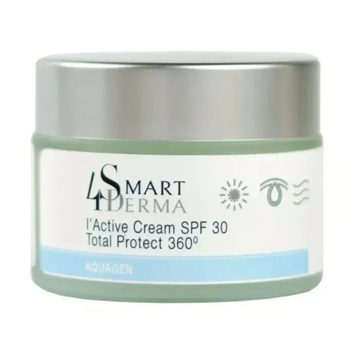 Екстразволожуючий крем із церамідами SPF 30 для сухої та нормальної шкіри, I'active Cream SPF 30 Total Protect 360˚, Aquagen, Smart4Derma, Україна