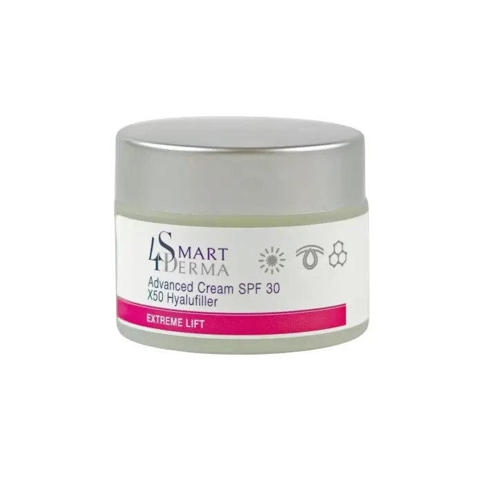 Вдосконалюючий денний крем SPF 30, Advanced Cream SPF 30 X50 Hyalufiller, Extreme Lift, Smart4Derma, Україна